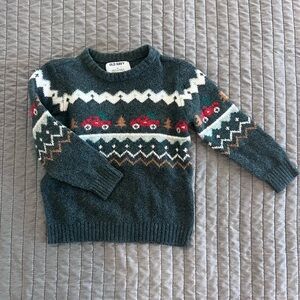 Old Navy Kids' Sweater with tree and truck Pattern